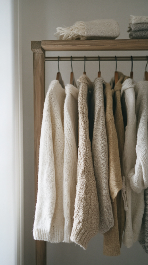 Neutral capsule wardrobe styled with natural, breathable fabrics
